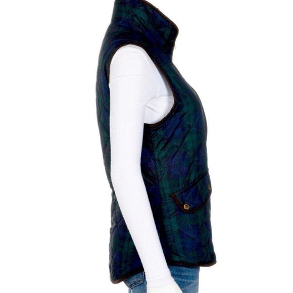 British Khaki Blue plaid vest Sz Small - Picture 4 of 10